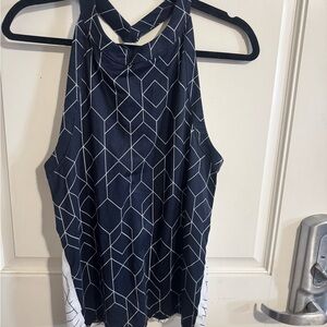 Athleta Navy Geometric Tank Top